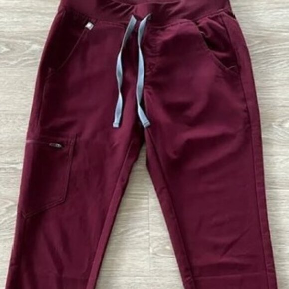 FIGS Jogger Scrub Pants-Zamora-Burgundy MP - Picture 3 of 4